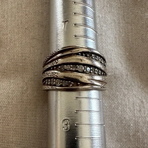 Silpada Silver Multi-Band Ring with Crystal Accents - Picture 3 of 4